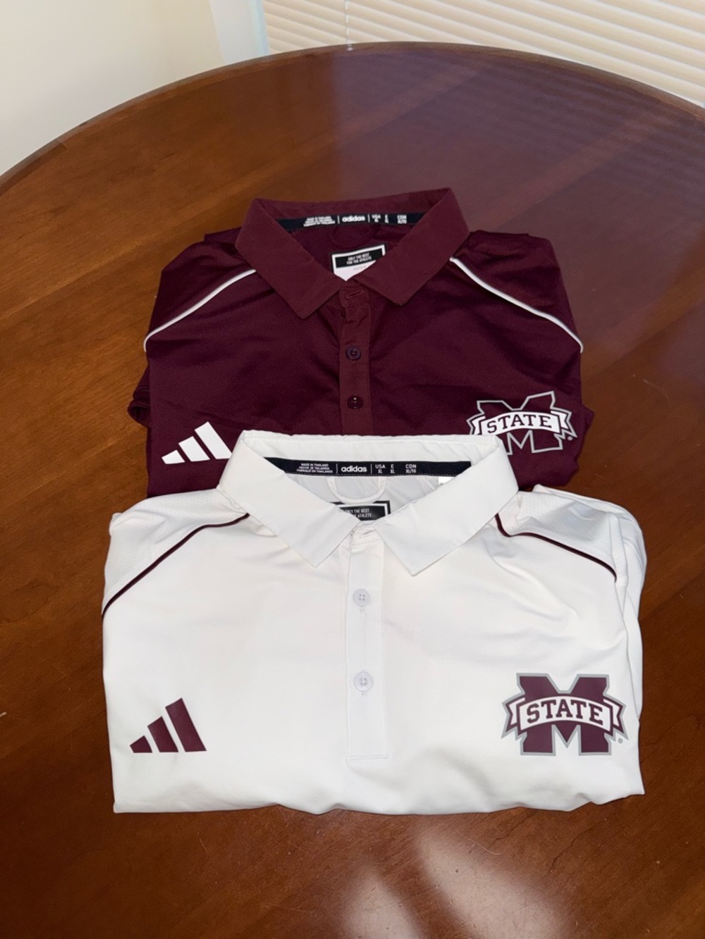 Adidas Mississippi State polo bundle size XL | NCAA maroon & white shirts